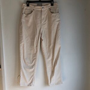 Everlane baby cord cheeky crop cream corduroy high waisted pants 31